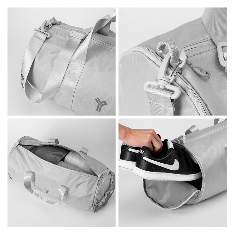 High Quality Nylon Foldable Duffle Bag with Shoe Compartment
