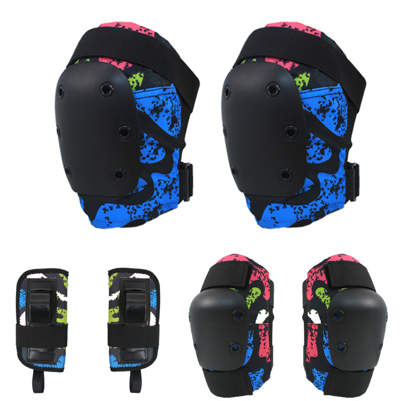 Comfortable 6pcs Wrist Elbow Knee Pads Kit Ice/roller Skating Pads Protective Gear for Kids